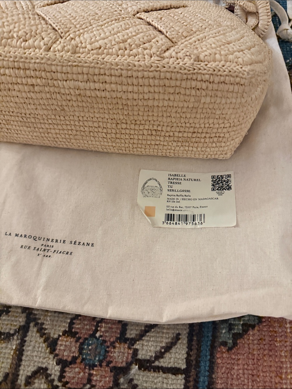 Sezane Isabelle Bag in Natural Woven Raffia - Picture 2 of 5